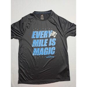 RunDisney T-Shirt Mens Small Black Every Mile Is Magic Graphic Stretch Crew Neck